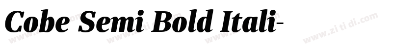 Cobe Semi Bold Itali字体转换 Cobe Semi Bold Itali字体转换